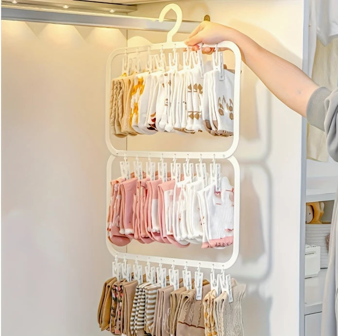 Space-Saving Multi-Clip Underwear Holder