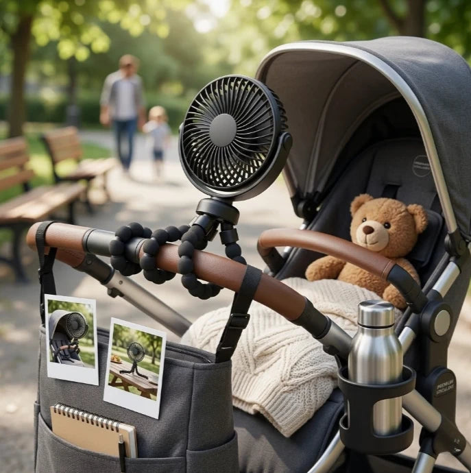 USB Rechargeable Stroller Fan