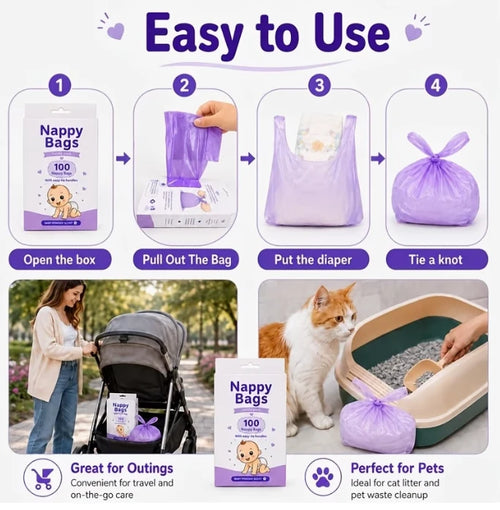 100pcs Scented Diaper Disposal Bags