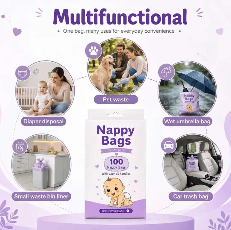 100pcs Scented Diaper Disposal Bags