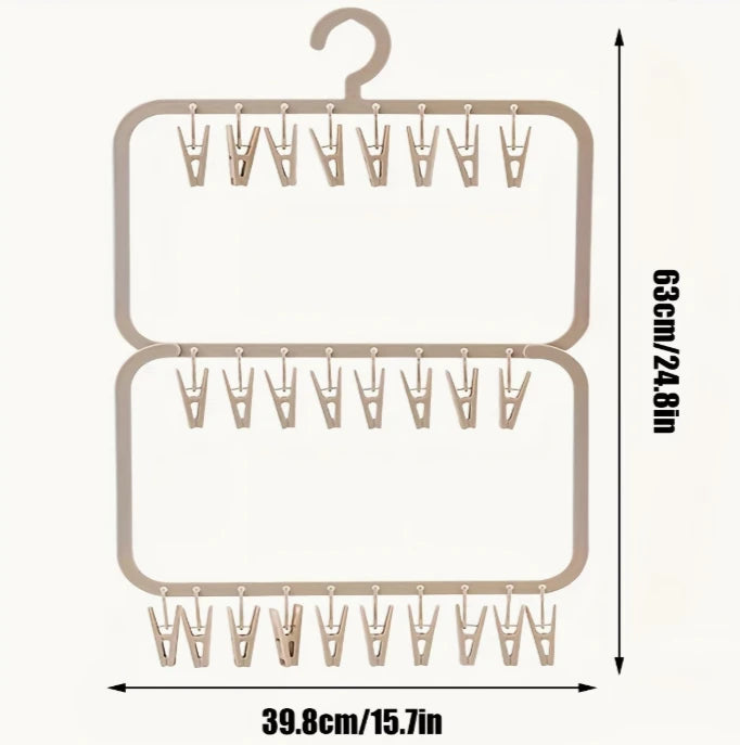 Space-Saving Multi-Clip Underwear Holder