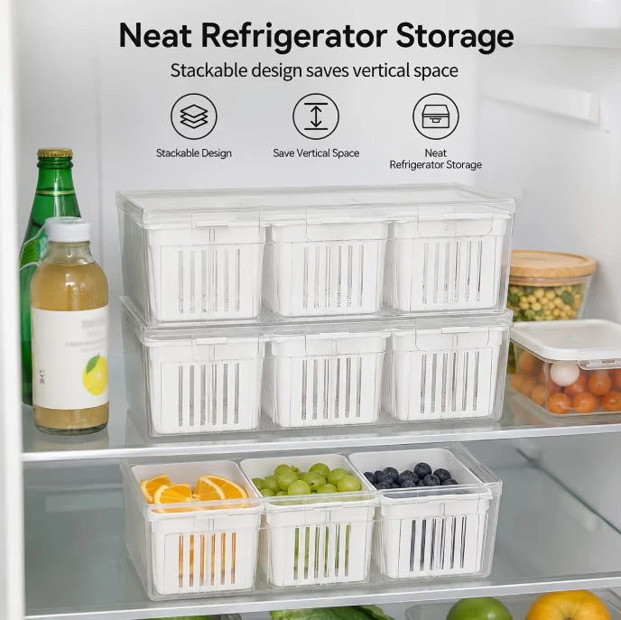 3-Compartment Fruit Storage Container