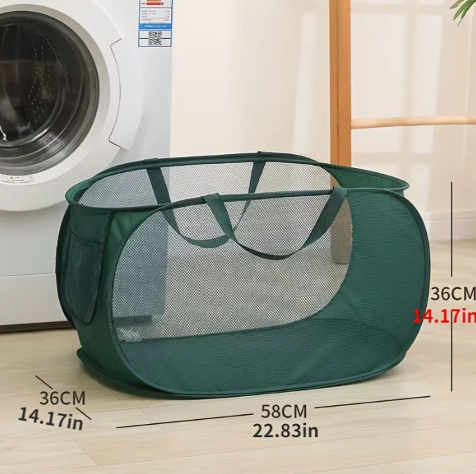 Pop-Up Mesh Foldable Laundry Basket