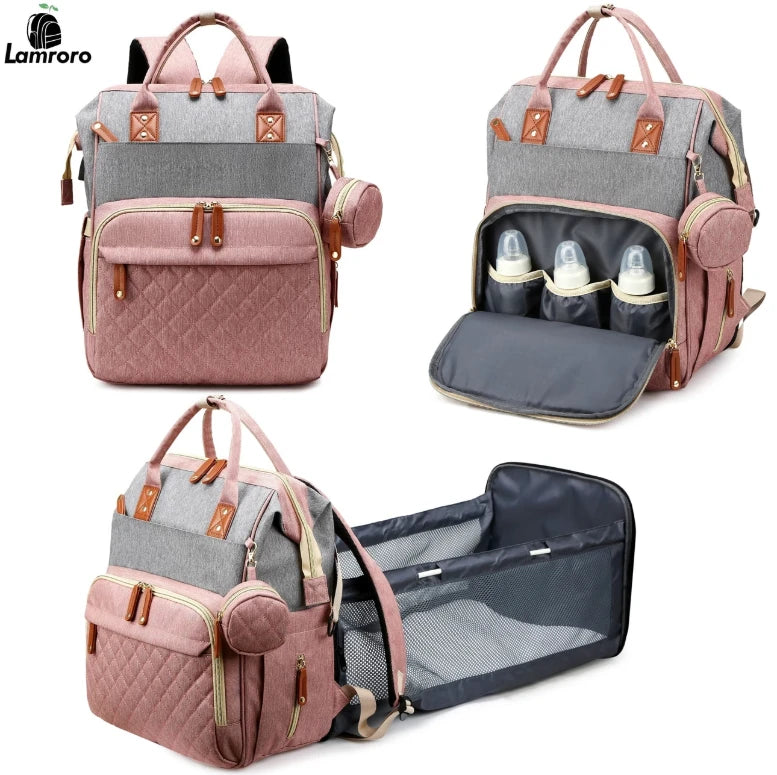 Foldable Diaper Bag with Travel Bed