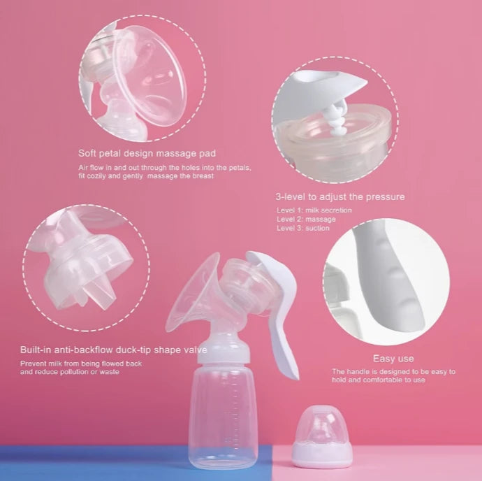 Manual Breast Pump with 150ml Feeding Bottle